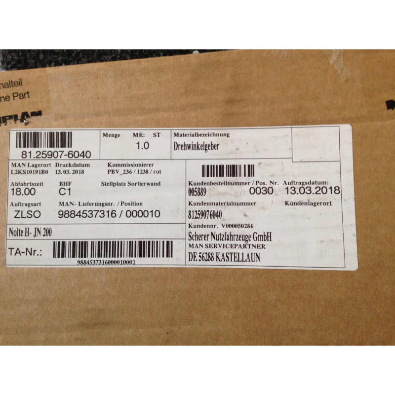 Датчик кутового повороту MAN 81.25907-6040 для MAN TGX