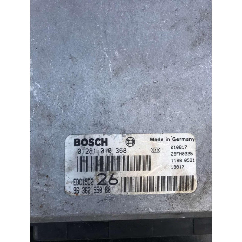 Блок управління двигуном комплект Peugeot Expert /Citroen Jumpy 2.0 jtd 0281010368
