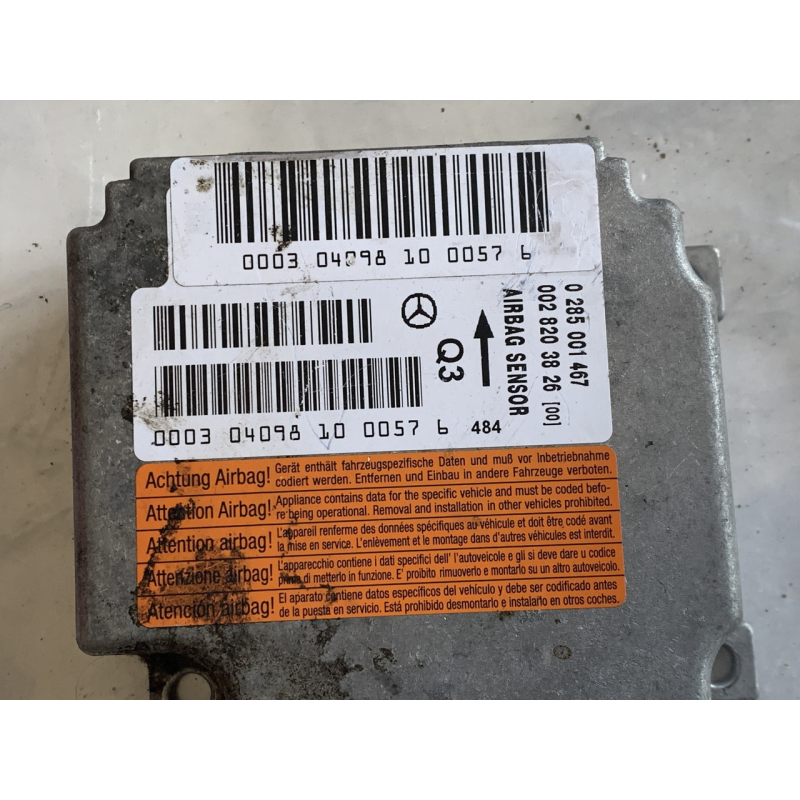 0028203826 Mercedes модуль-процесор керування подушкою безпеки (ебу airbag) 0285001467